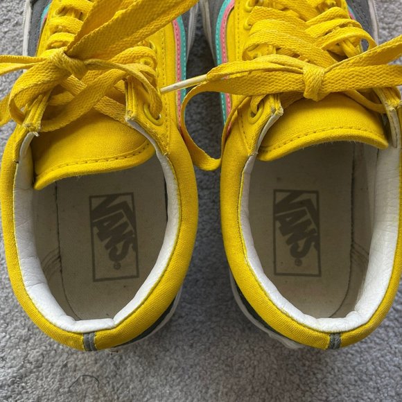 Vans Shoes Womens 8 Mens 6.5 Old Skool Skate Sneakers Neon Multicolor Colorblock - Picture 10 of 13